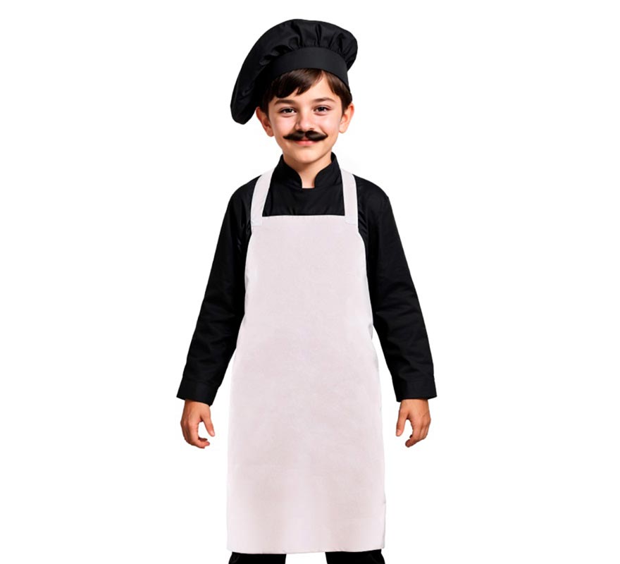 Translation missing: es.Delantal de Chef blanco clásico infantil