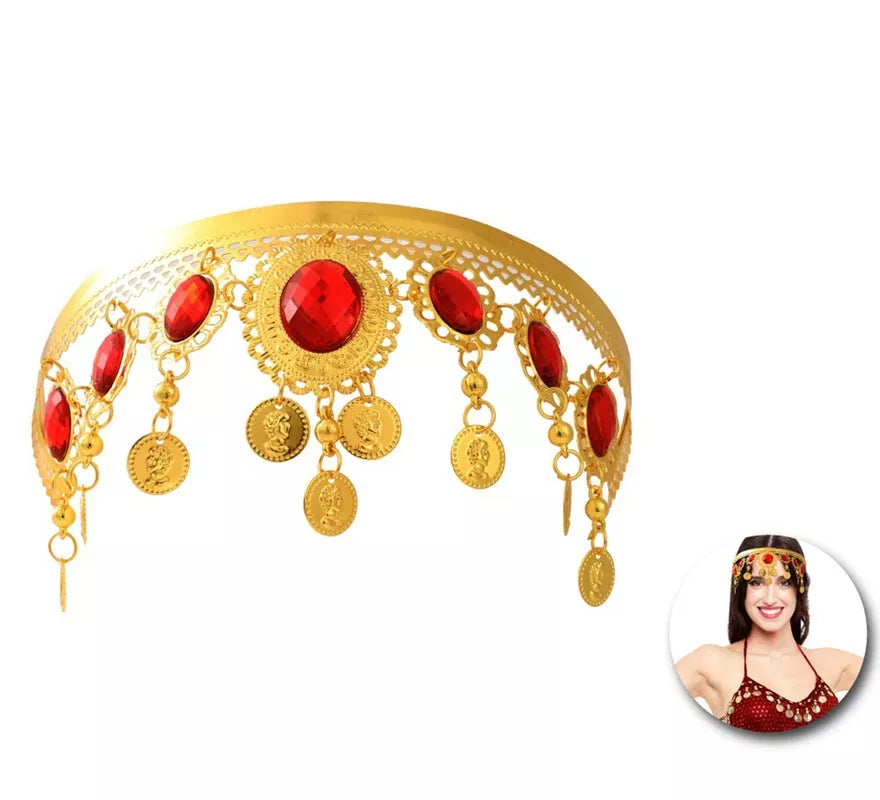 Translation missing: es.Diadema Árabe con piedras rojas