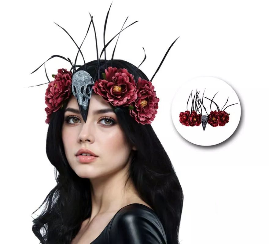 Translation missing: es.Diadema Calavera y Pluma de Pájaro