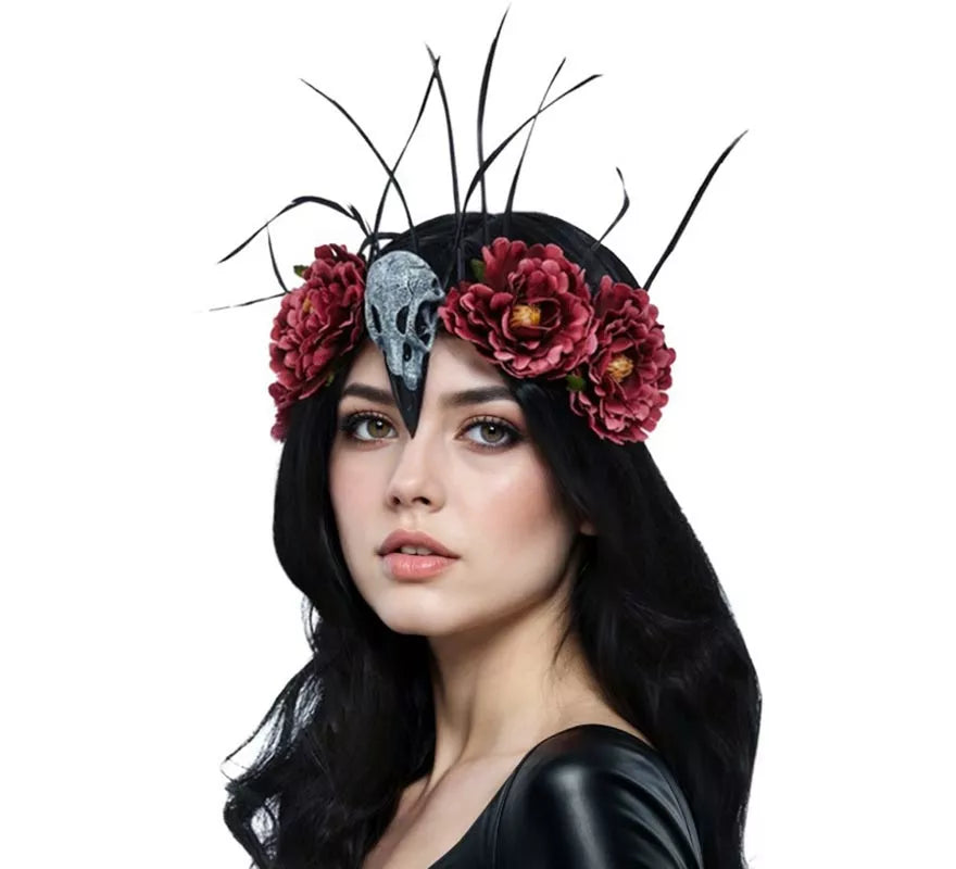 Translation missing: es.Diadema Calavera y Pluma de Pájaro