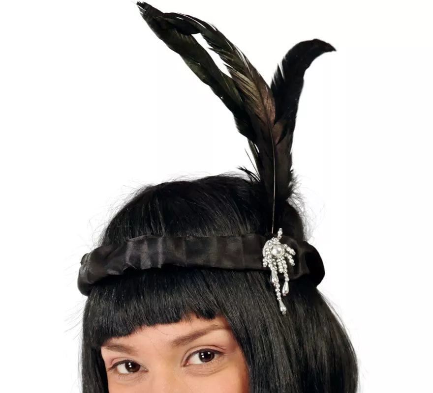 Diadema Charlestón con plumas