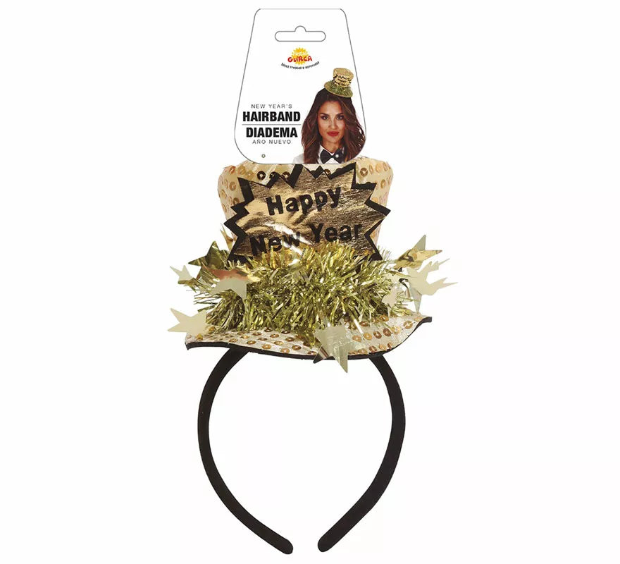 Translation missing: es.Diadema Chistera 'Happy New Year' Plata y Oro Surtidos