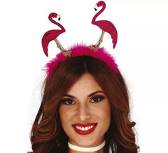 Diadema con 2 Flamencos y Marabú