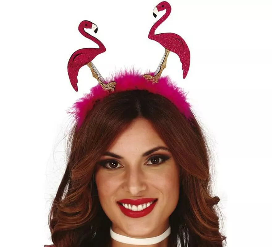 Translation missing: es.Diadema con 2 Flamencos y Marabú