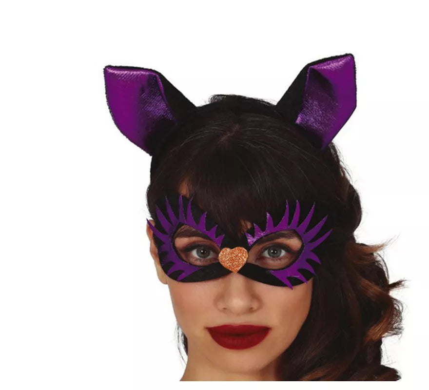 Translation missing: es.Diadema con Antifaz Gatita Morada