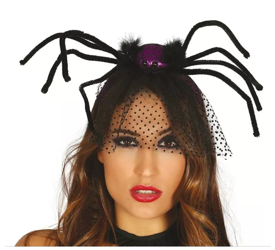 Translation missing: es.Diadema con Araña Lila y Velo