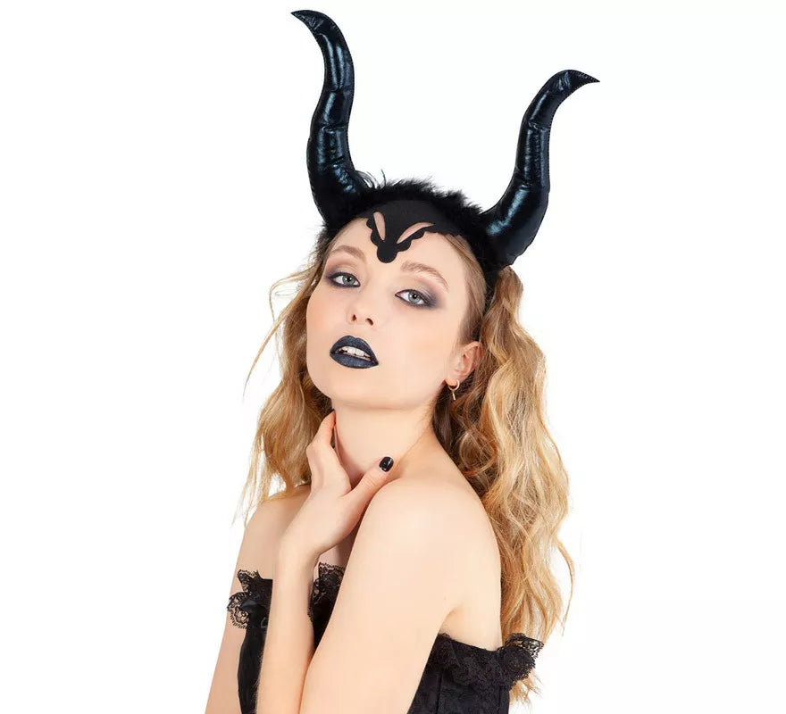 Translation missing: es.Diadema con Cuernos de Bruja Malvada Negra