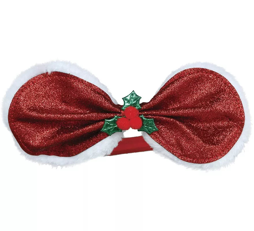 Translation missing: es.Diadema con Lazo Navideño y Acebo
