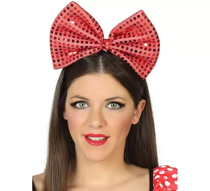 Translation missing: es.Diadema con Lazo Rojo y Lentejuelas