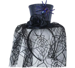 Diadema con Mini Sombrero y Velo