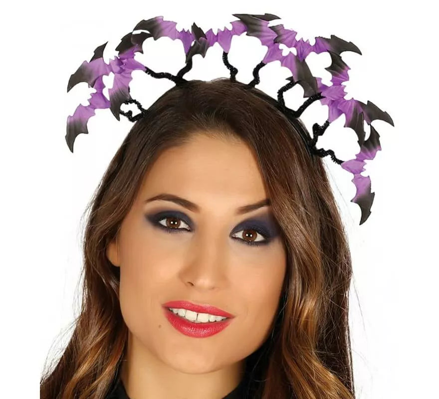 Translation missing: es.Diadema con Murciélagos Lilas y Negros