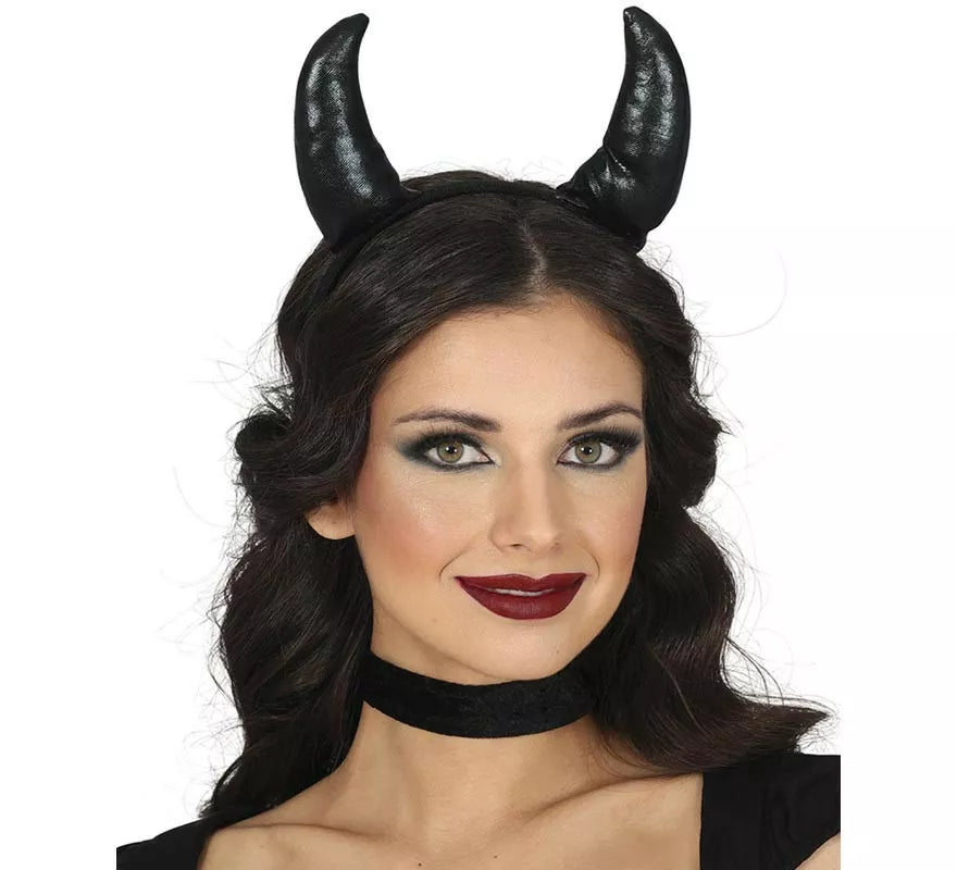Translation missing: es.Diadema Cuernos Demonio negra