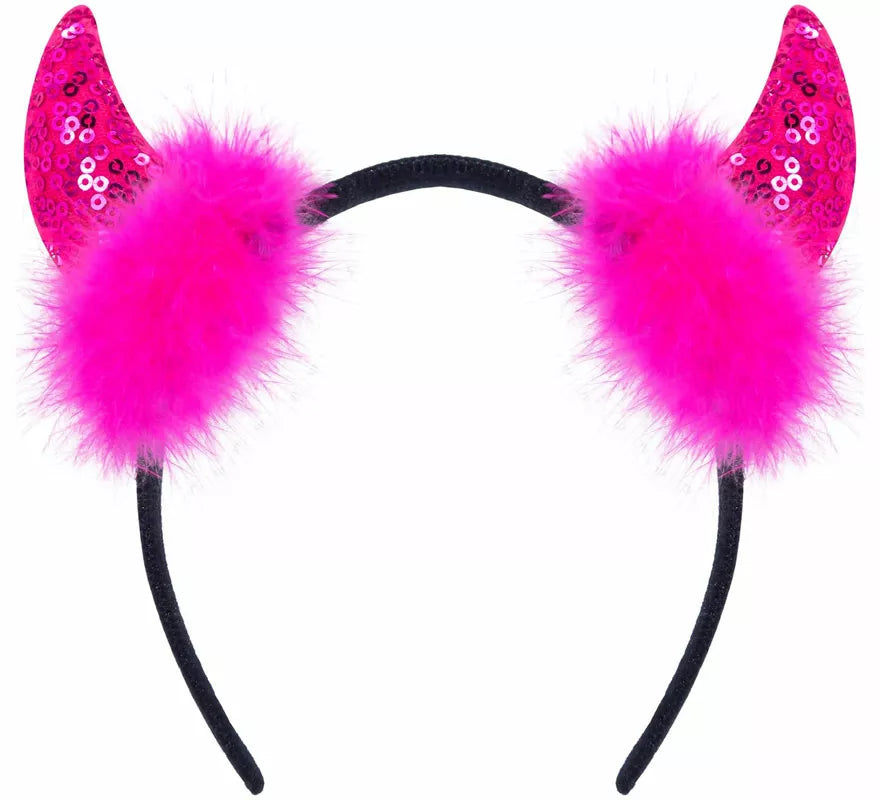 Translation missing: es.Diadema Cuernos Diablesa con Lentejuelas en varios colores