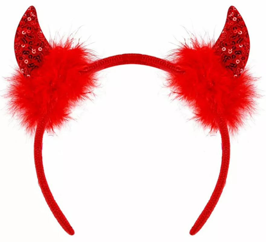 Translation missing: es.Diadema Cuernos Diablesa con Lentejuelas en varios colores