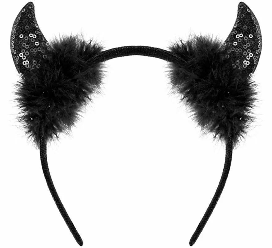 Translation missing: es.Diadema Cuernos Diablesa con Lentejuelas en varios colores