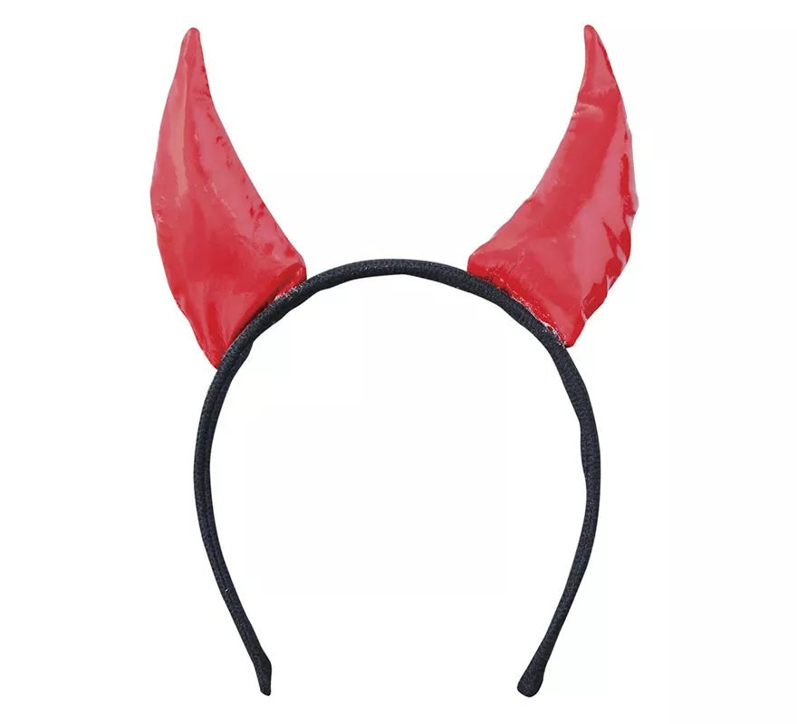 Translation missing: es.Diadema Cuernos Diablesa de tela para Halloween