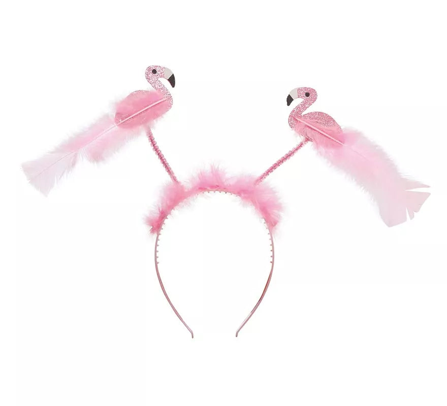 Translation missing: es.Diadema de 2 Flamencos con Plumas