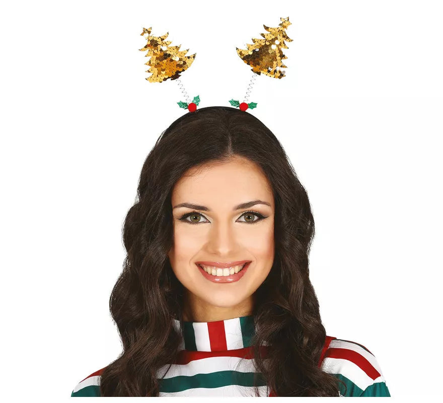 Translation missing: es.Diadema de Árboles con Lentejuelas Color Oro