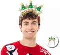 Diadema de Árboles Navidad y Estrellas doradas