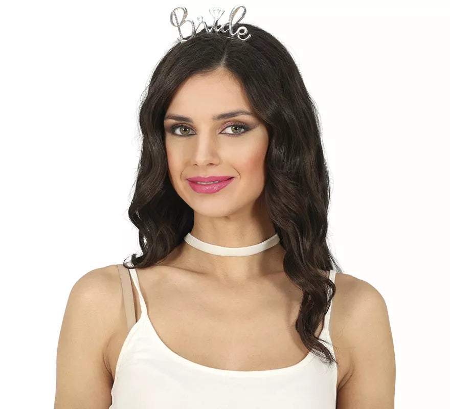 Translation missing: es.Diadema de Bride metálica plateada
