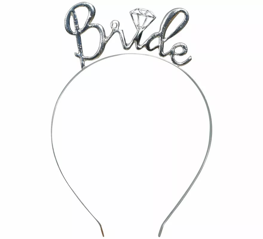 Translation missing: es.Diadema de Bride metálica plateada