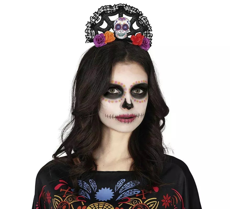 Translation missing: es.Diadema de Catrina calavera y flores