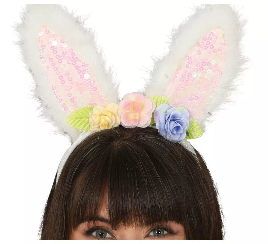 Translation missing: es.Diadema de Conejita con de Lentejuelas y Rosas