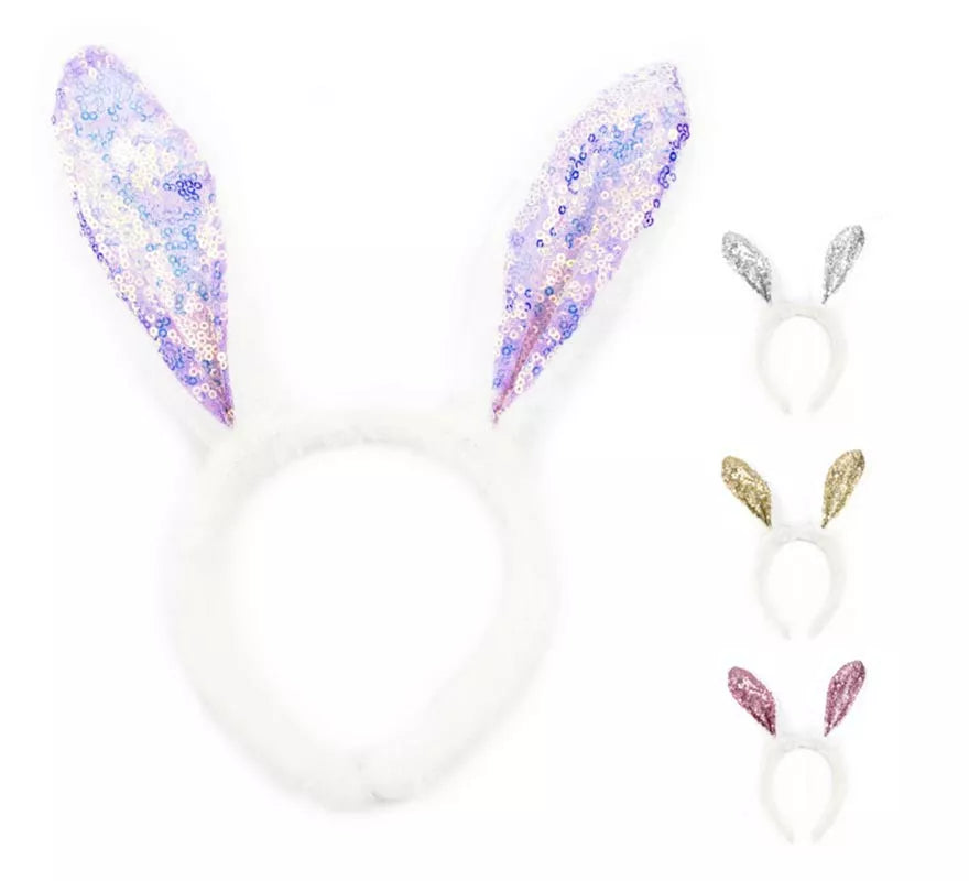 Translation missing: es.Diadema de Conejo bling bling claro de lentejuelas colores surtidos