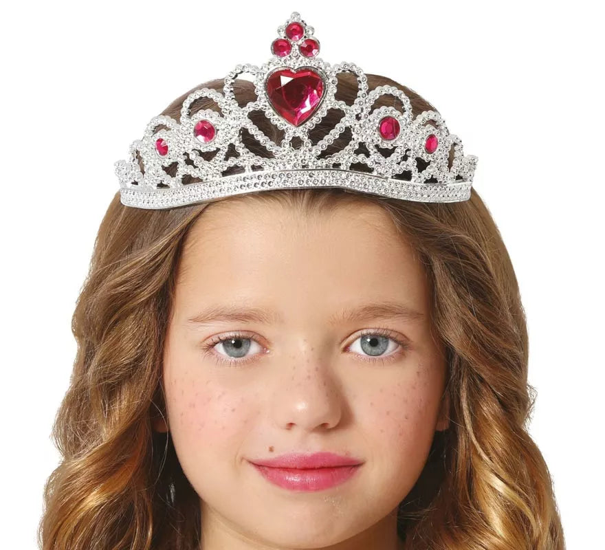 Translation missing: es.Diadema de Corazón plateada y rojo infantil