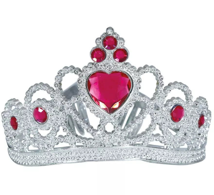 Translation missing: es.Diadema de Corazón plateada y rojo infantil