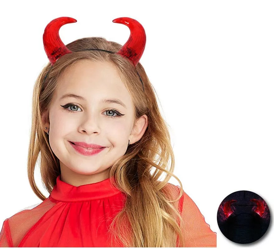 Translation missing: es.Diadema de Cuernos de Demonio con luz infantil
