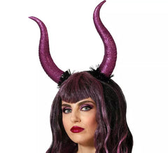 Diadema de Demonio de Cuernos morados