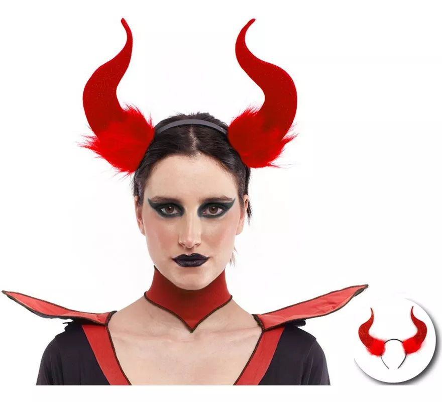 Translation missing: es.Diadema de Demonio largos con pelos rojos