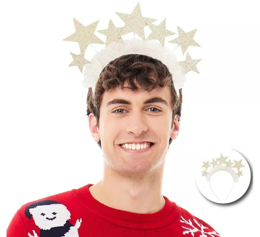 Translation missing: es.Diadema de Estrellas doradas brillantes con tul