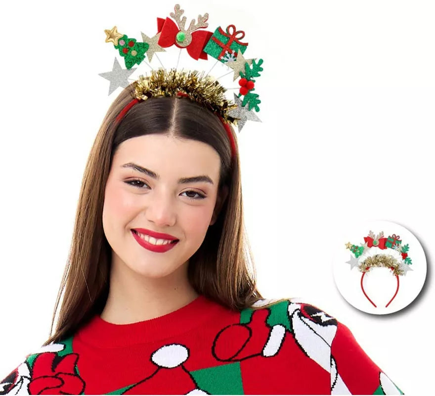 Translation missing: es.Diadema de Figuritas Navidad con virutas
