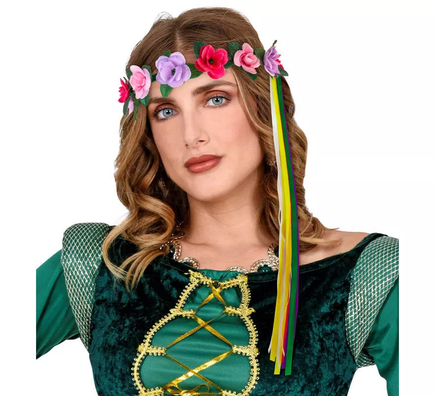 Translation missing: es.Diadema de Flores con Cintas Multicolor en 6 modelos surtidos