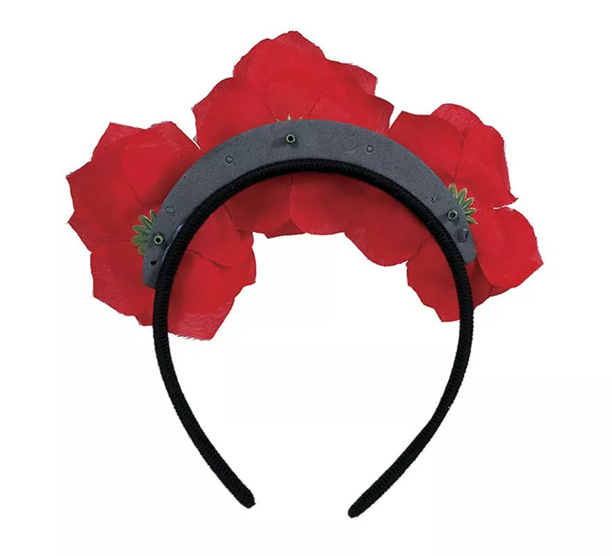 Translation missing: es.Diadema de Flores rojas con Calaveras