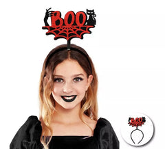 Diadema de Gato Boo rojo y negro infantil