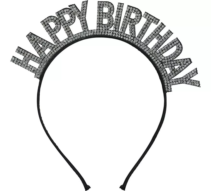 Translation missing: es.Diadema de 'Happy Birthday' plateada