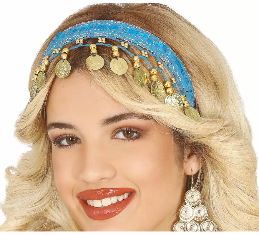 Diadema de Monedas Árabe Zíngara en varios colores adulto