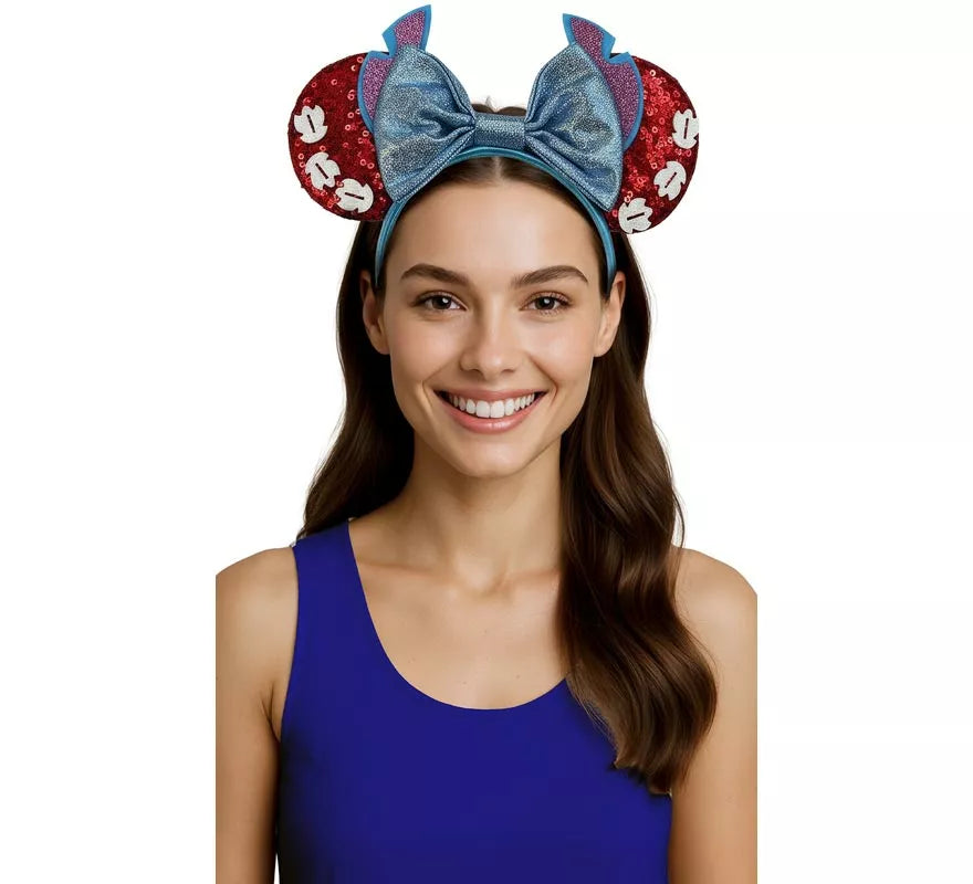Translation missing: es.Diadema de Monstruito azul con Orejas de Ratoncita