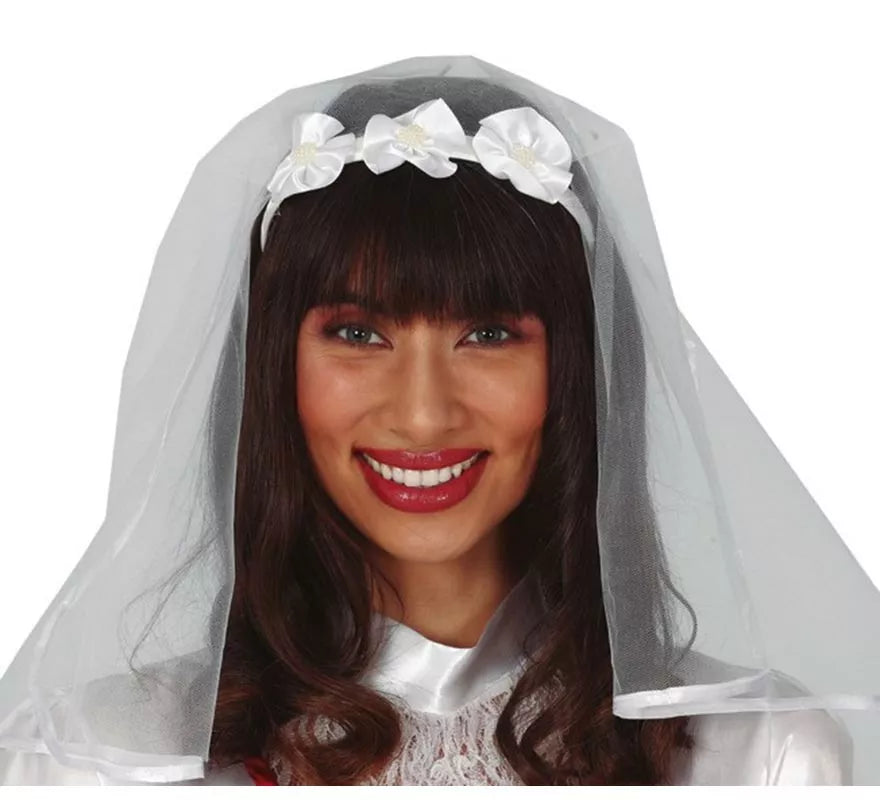 Translation missing: es.Diadema de Novia con Velo Blanco
