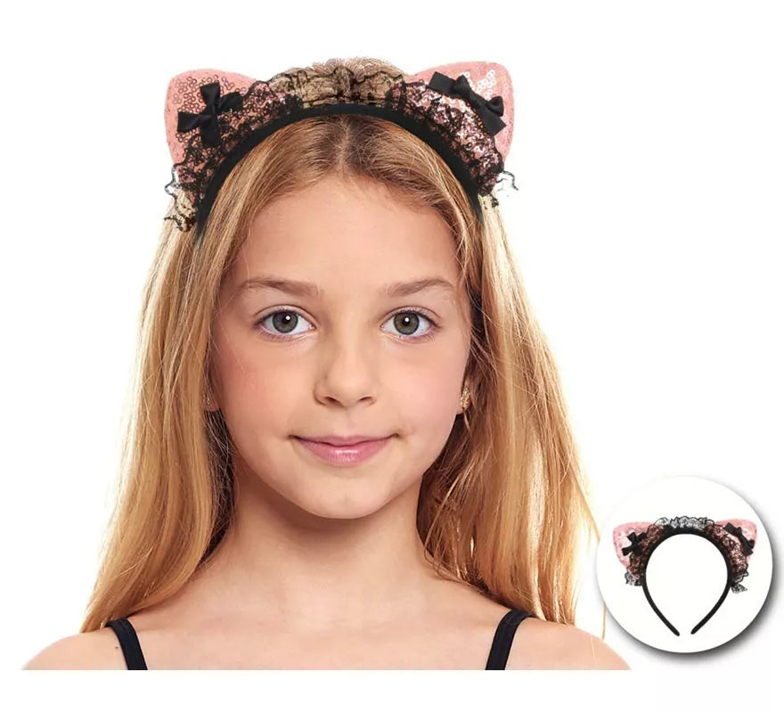 Translation missing: es.Diadema de Orejas de Gatita con encaje