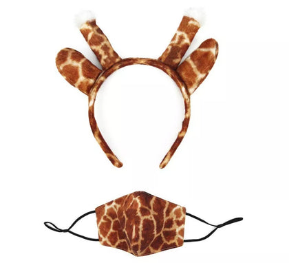 Diadema de Orejas Jirafa con mascarilla