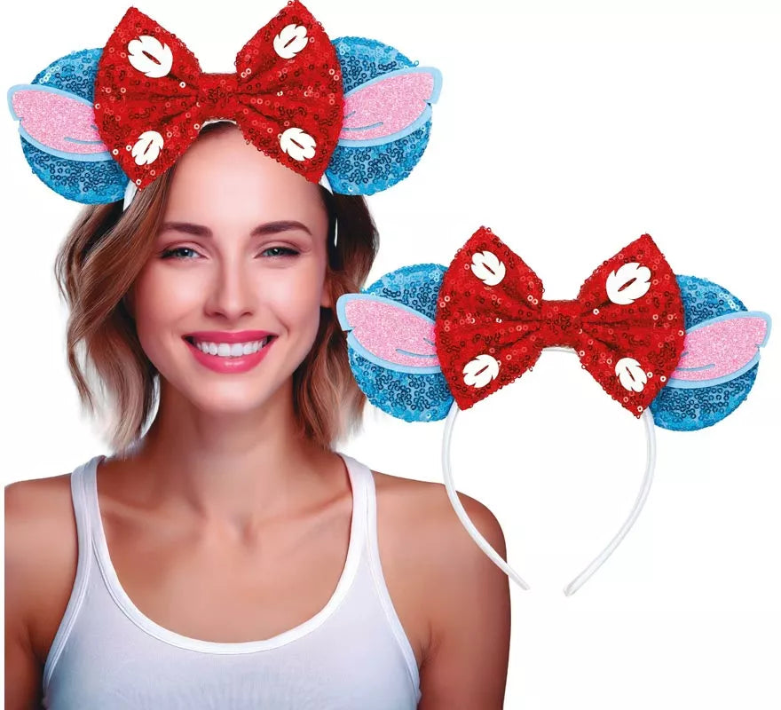 Translation missing: es.Diadema de Orejas Ratón con Lazo y Lentejuelas
