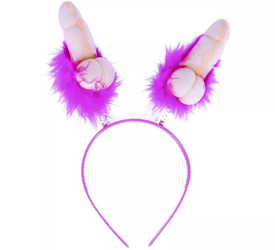 Translation missing: es.Diadema de Pene y Plumas morada de 14 cm