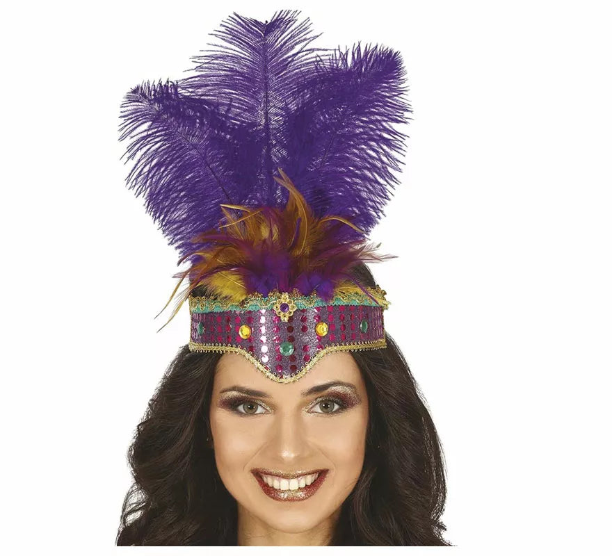 Translation missing: es.Diadema de Plumas Lilas