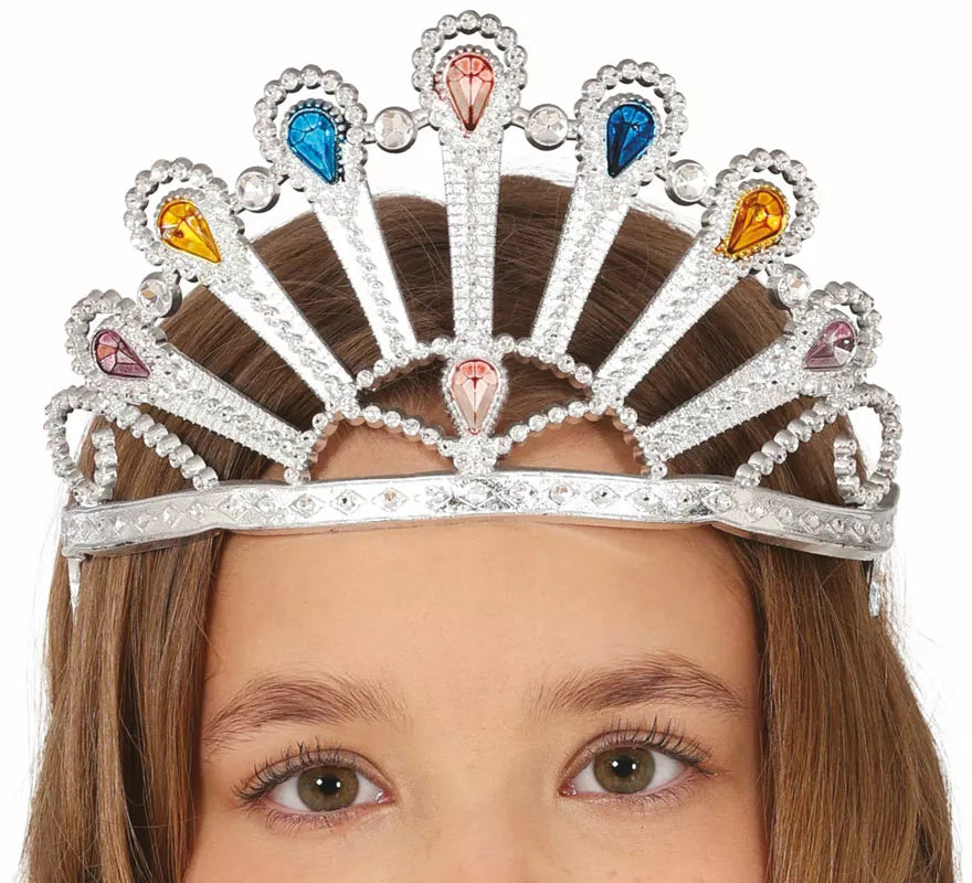 Translation missing: es.Diadema de Princesa plateada con gemas