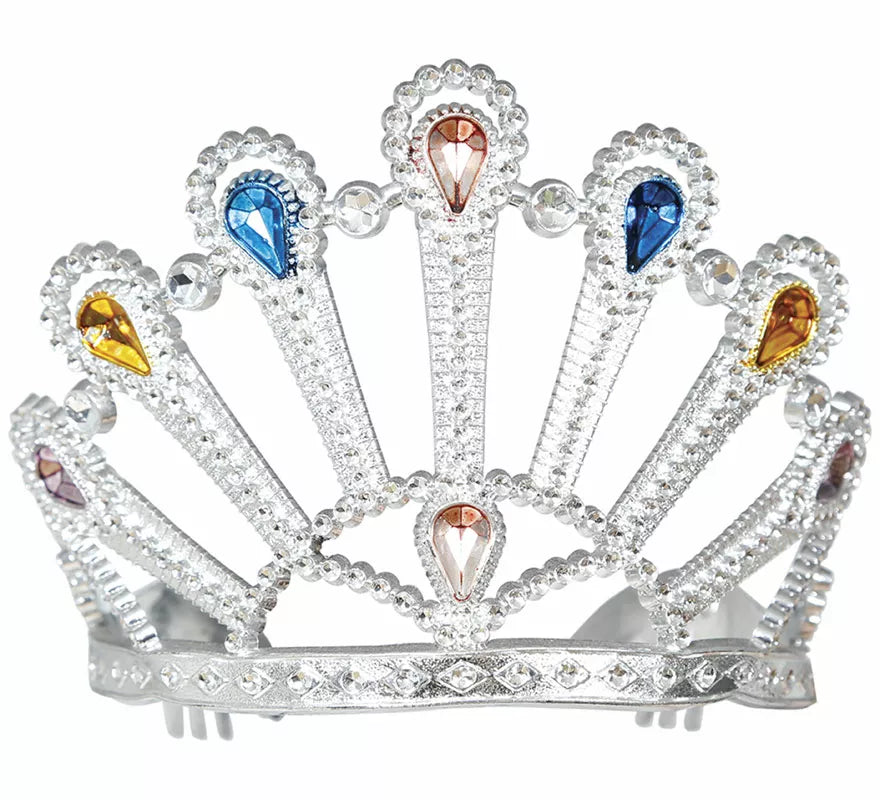 Translation missing: es.Diadema de Princesa plateada con gemas