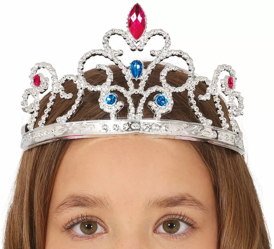 Translation missing: es.Diadema de Princesa plateada con piedras